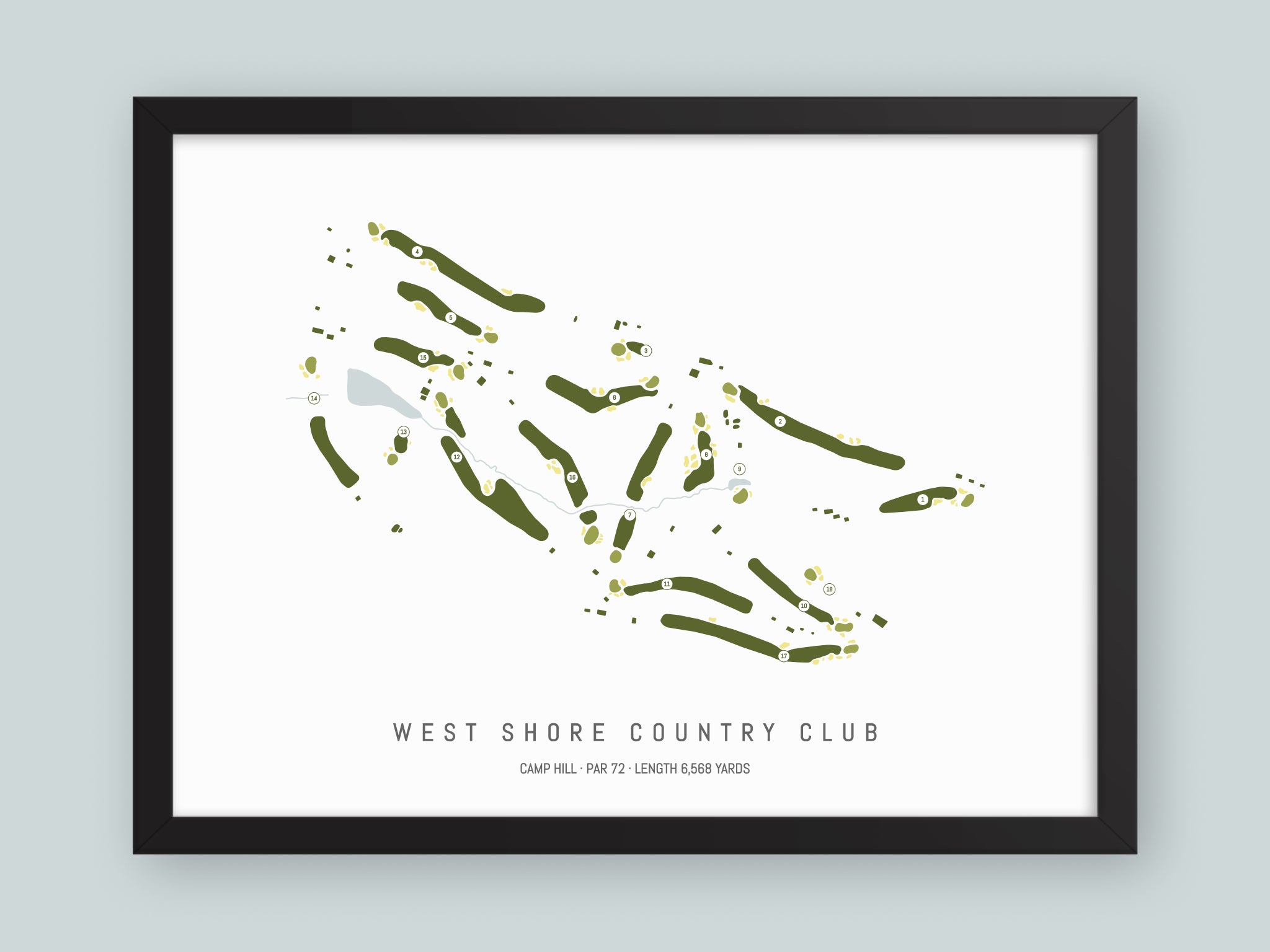 West-Shore-Country-Club-PA--Black-Frame-24x18-With-Hole-Numbers