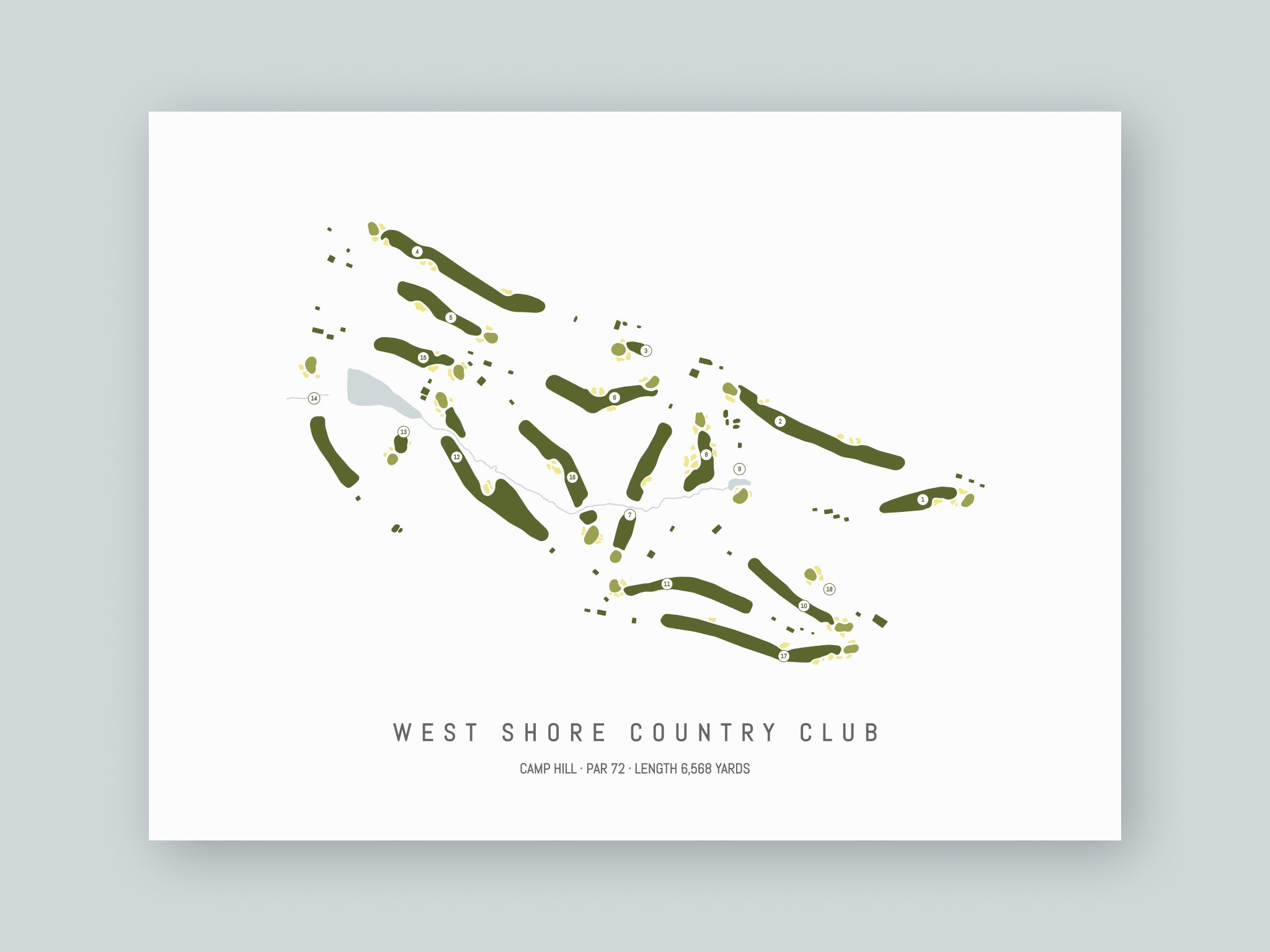 West-Shore-Country-Club-PA--Unframed-24x18-With-Hole-Numbers