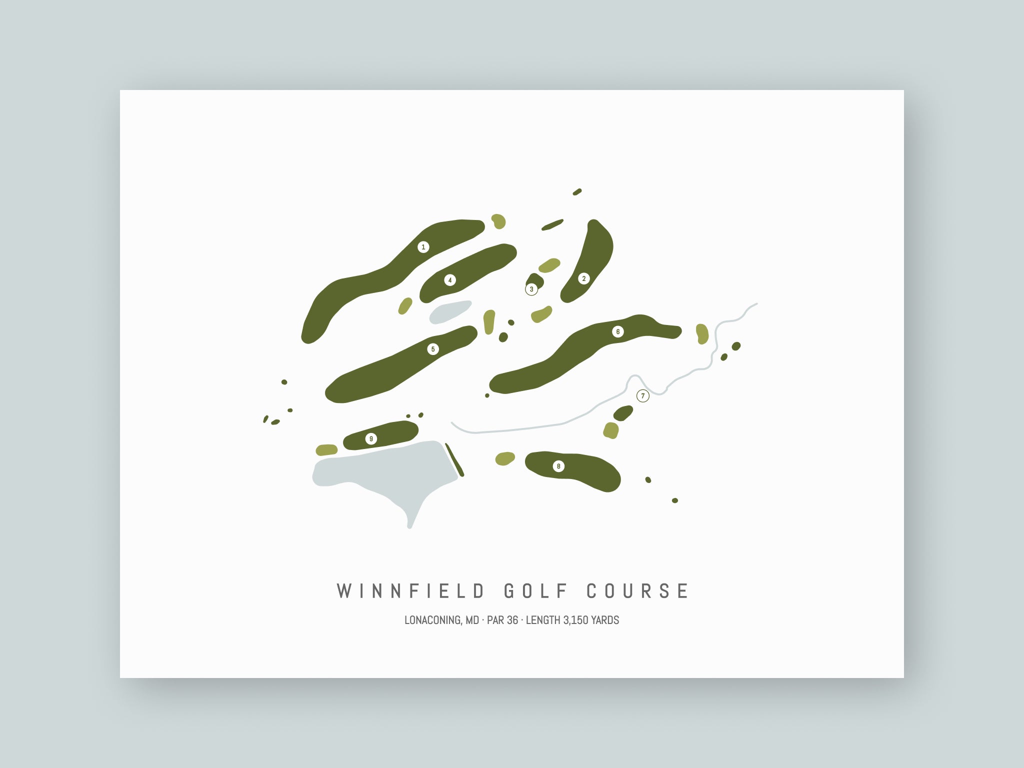 Winnfield-Golf-Course-MD--Unframed-24x18-With-Hole-Numbers
